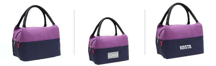 Dual-Coloured Waterproof Canvas Lunch Bag