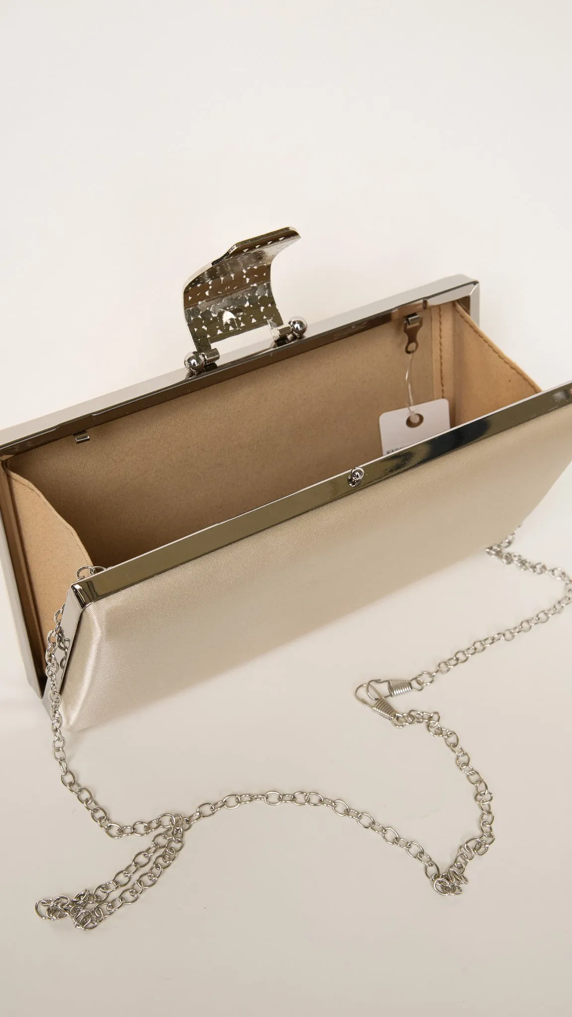 Elysia Gold Satin Rectangular Clutch