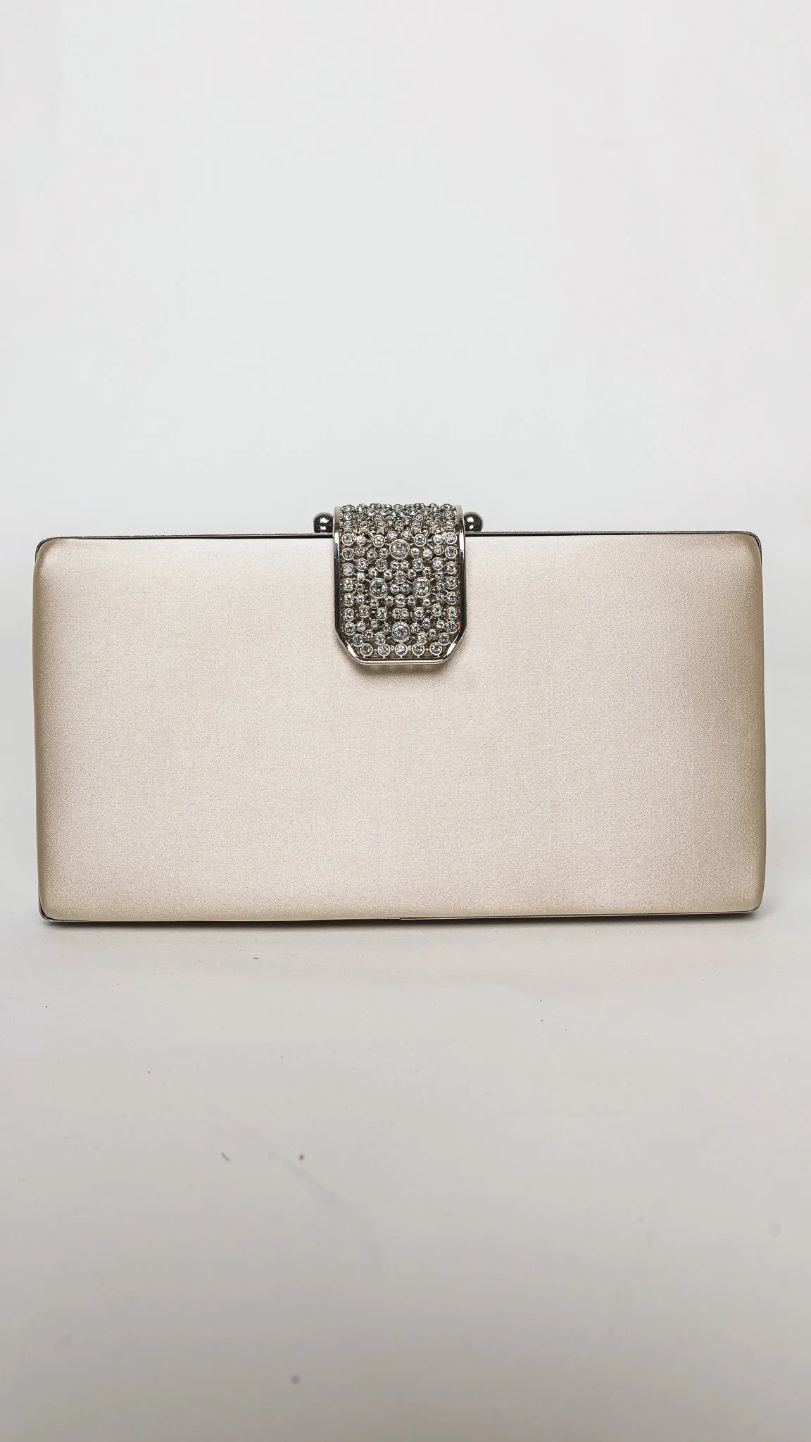 Elysia Gold Satin Rectangular Clutch