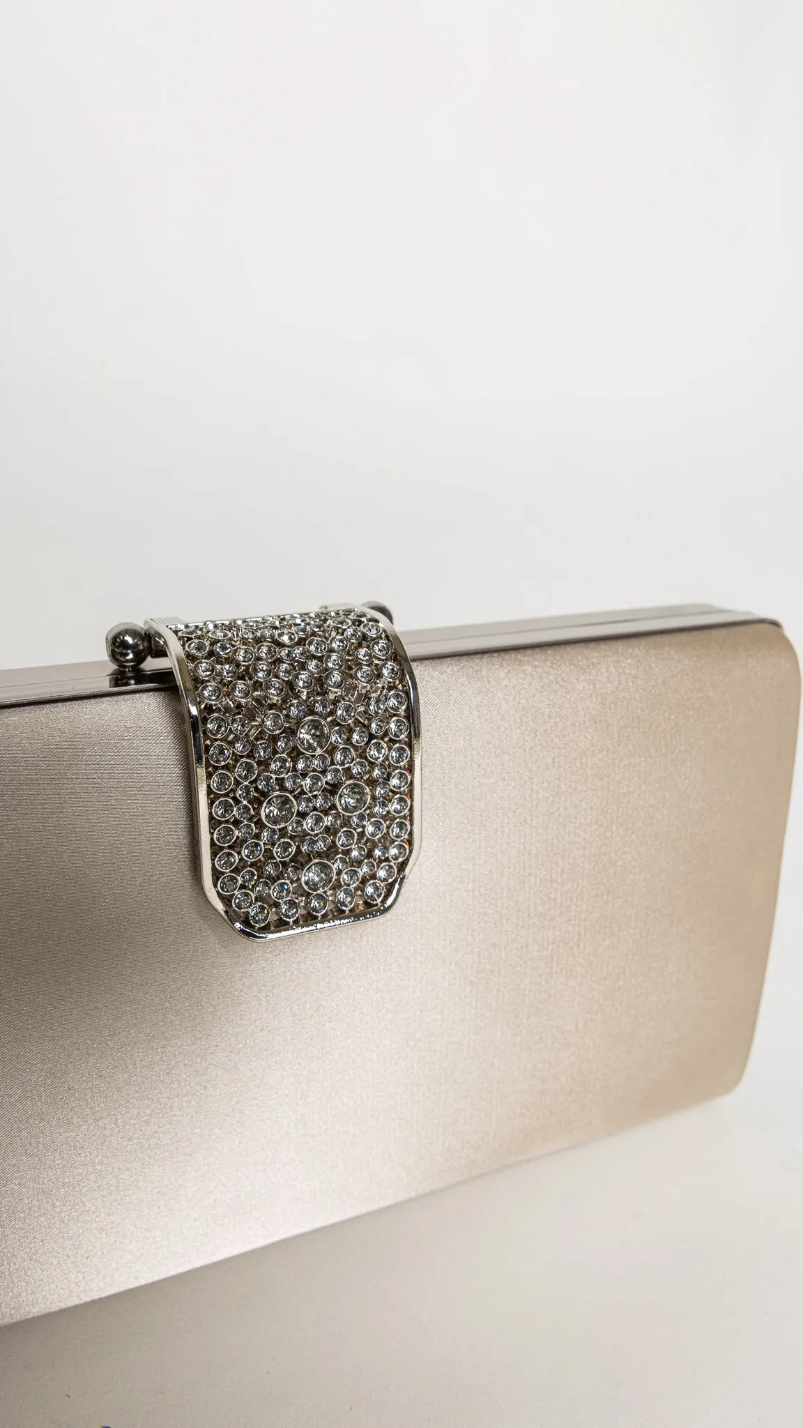 Elysia Gold Satin Rectangular Clutch