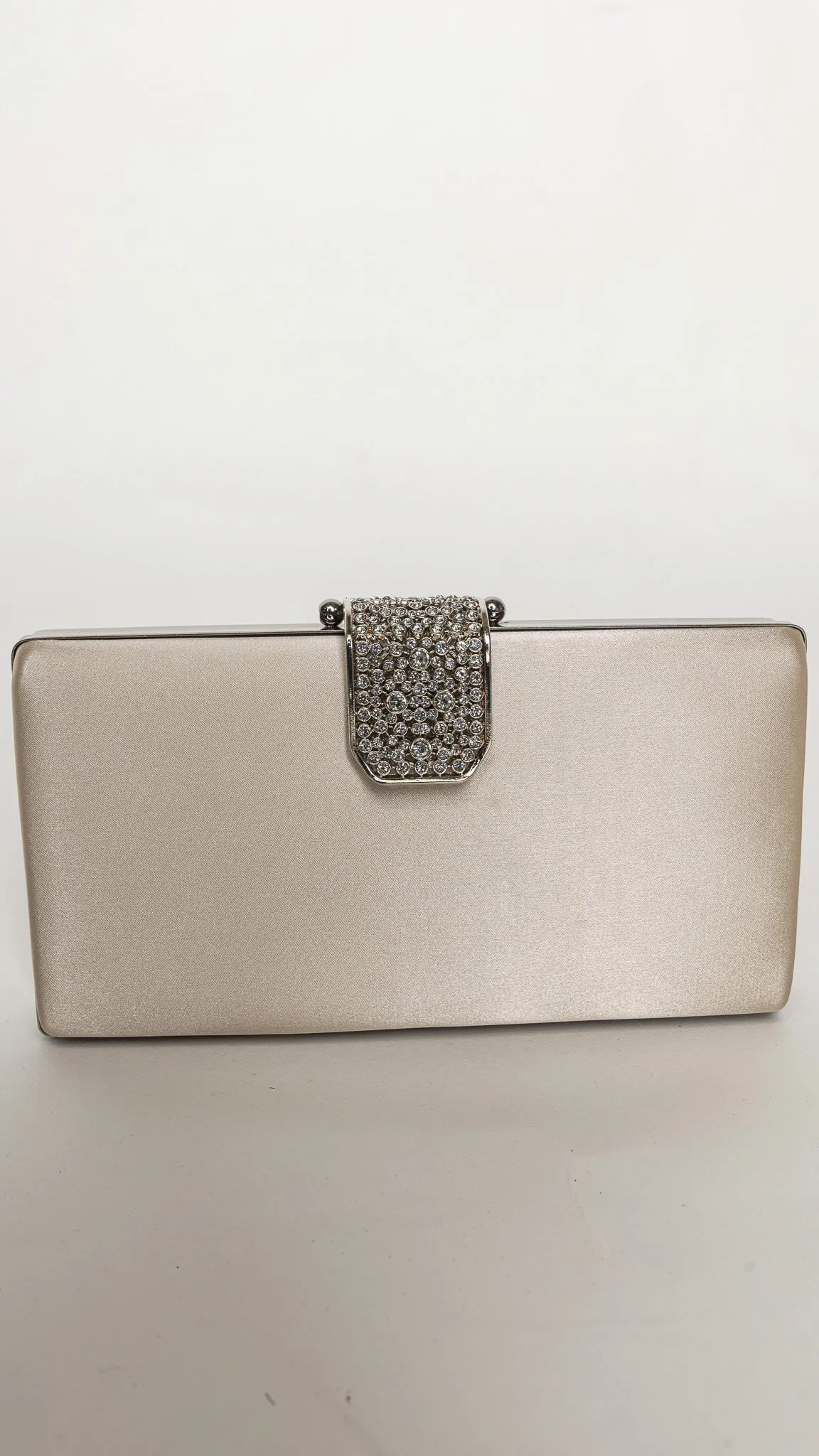 Elysia Gold Satin Rectangular Clutch