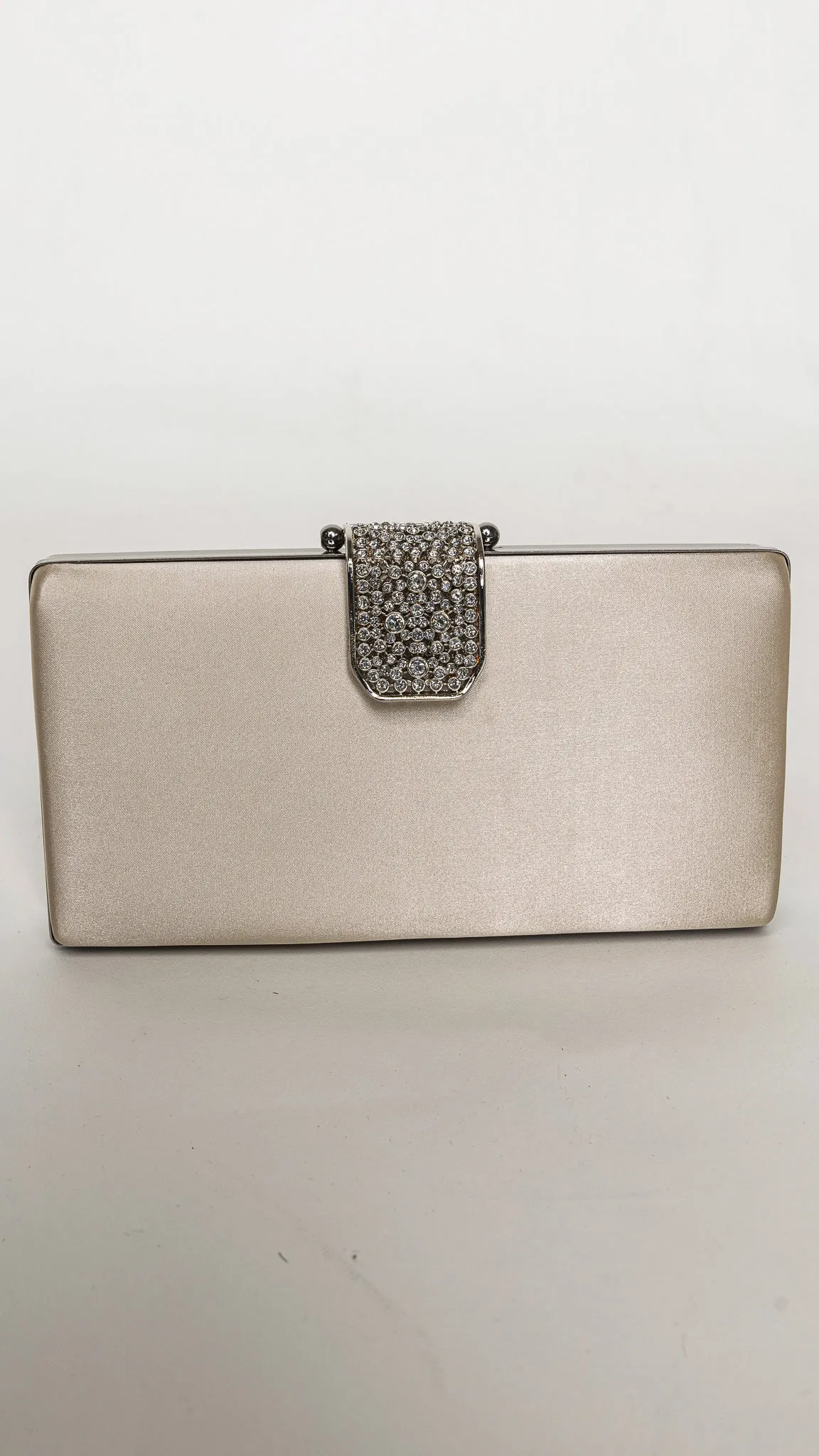 Elysia Gold Satin Rectangular Clutch
