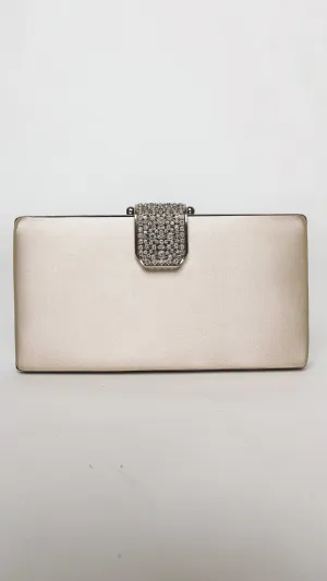 Elysia Gold Satin Rectangular Clutch