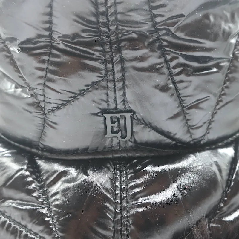 Eric Javits Invincible Puffer Bucket Hat with Faux Fur Trim Black One Size NEW