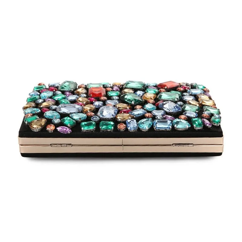 Evening Bags Diamond Beaded Gem Stone Mixed Color