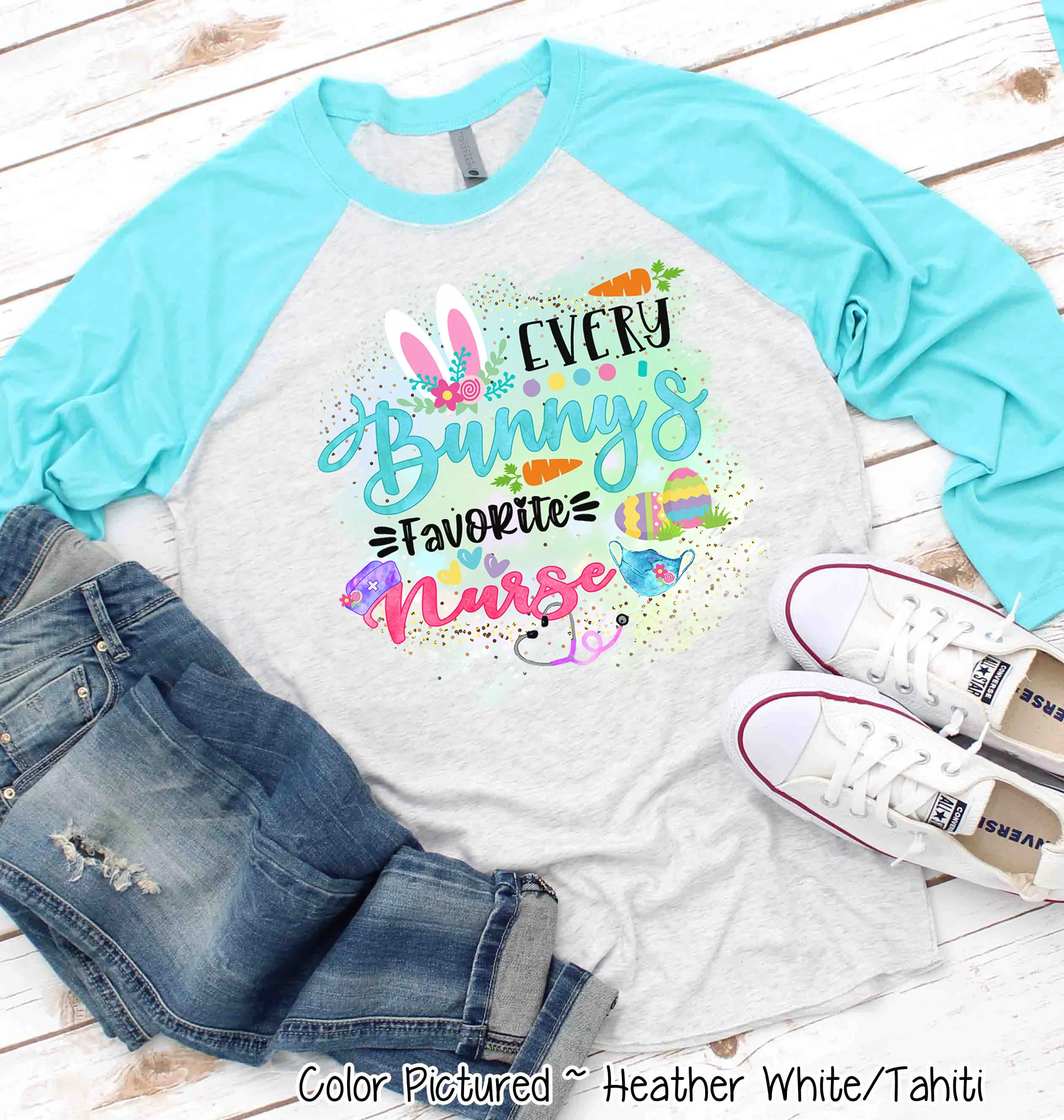 Every Bunny's Favorite Nurse Easter Raglan Tee