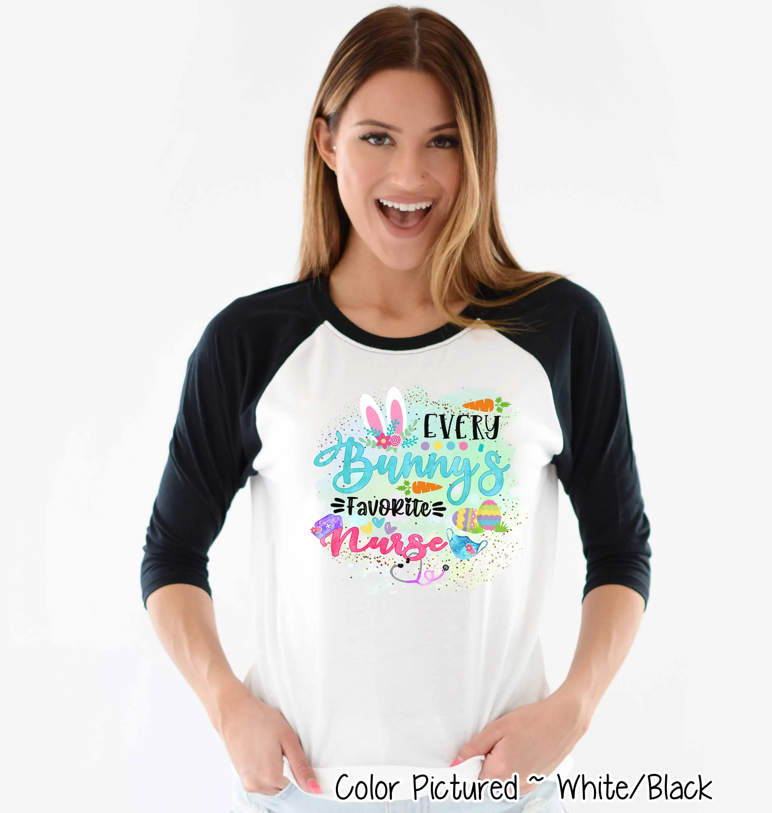Every Bunny's Favorite Nurse Easter Raglan Tee