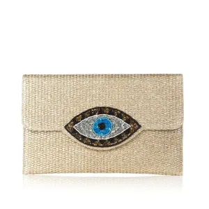 EVIL EYE BEIGE CLUTCH