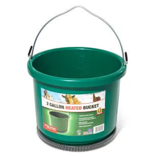 Farm Innovators 2 Gallon Plastic Heated Bucket- Dark Green
