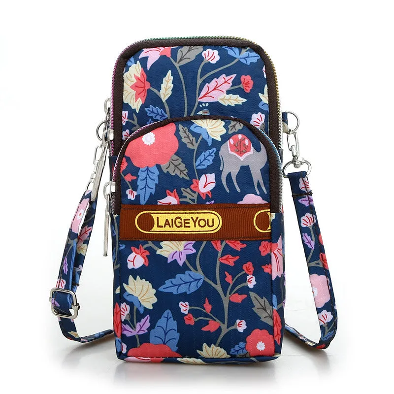 Fashion Casual Floral Cloth Shoulder Crossbody Phone Arm Bag Purse