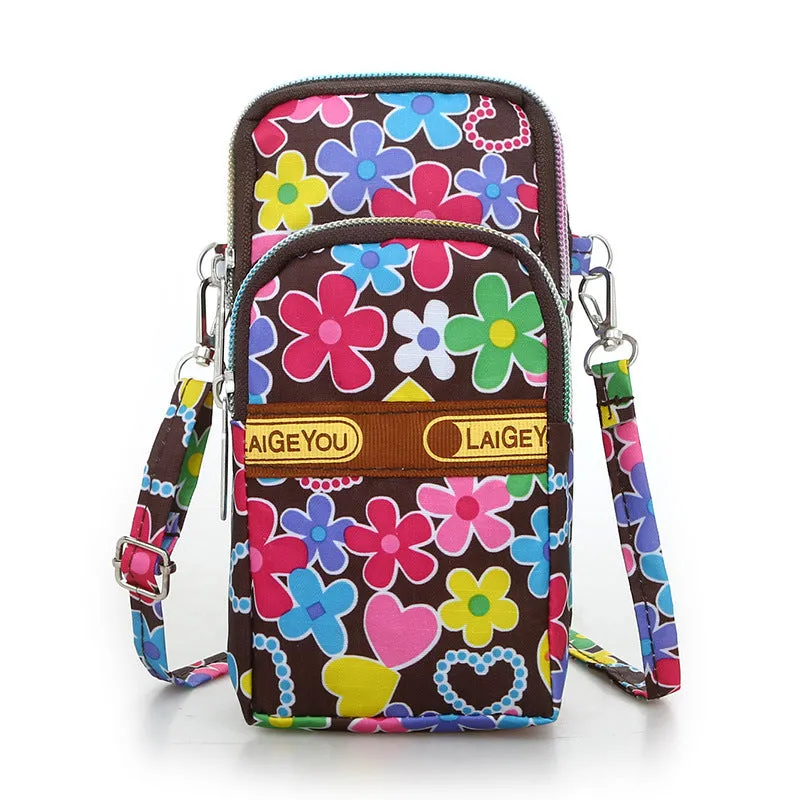 Fashion Casual Floral Cloth Shoulder Crossbody Phone Arm Bag Purse