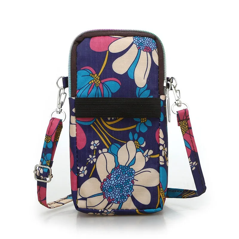 Fashion Casual Floral Cloth Shoulder Crossbody Phone Arm Bag Purse