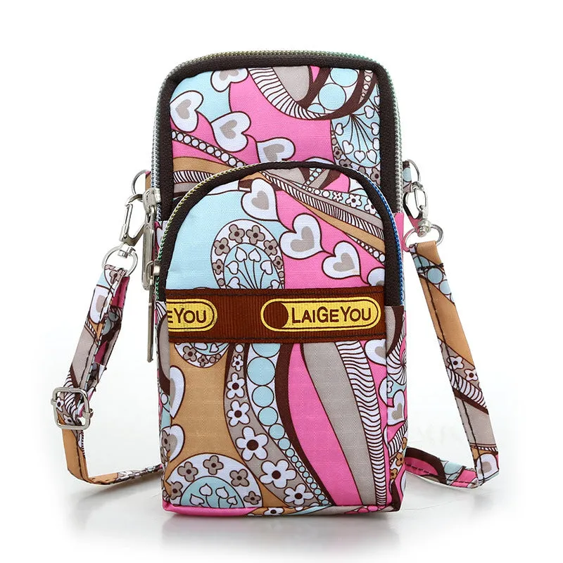 Fashion Casual Floral Cloth Shoulder Crossbody Phone Arm Bag Purse