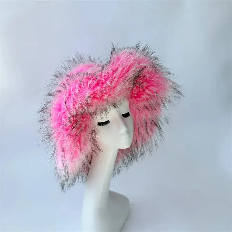 Faux Racoon Fur Bucket Hat