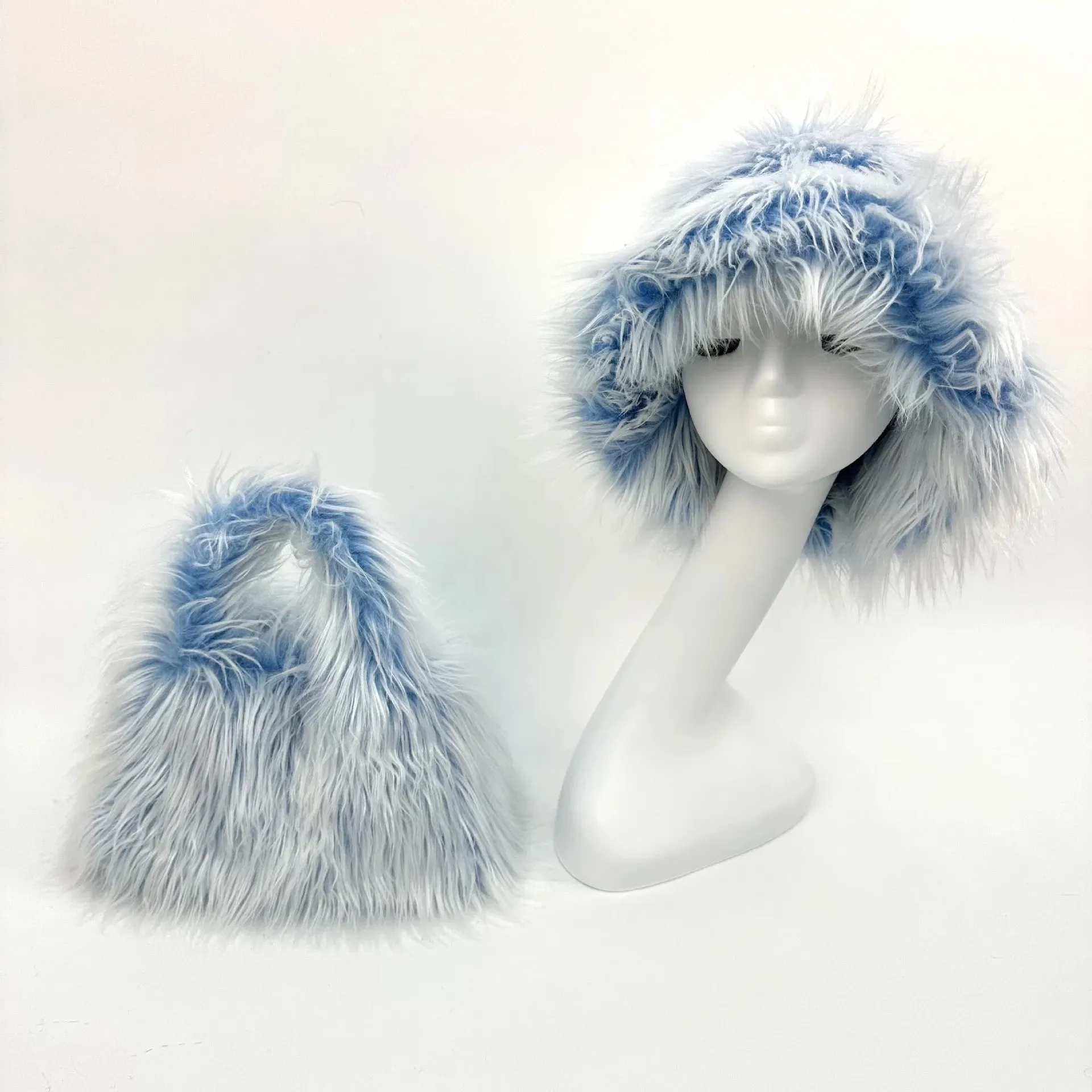 Faux Racoon Fur Bucket Hat