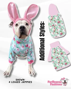 Feeling Hoppy - Dog Pajama with Pink Neck & Trim/Sleeves