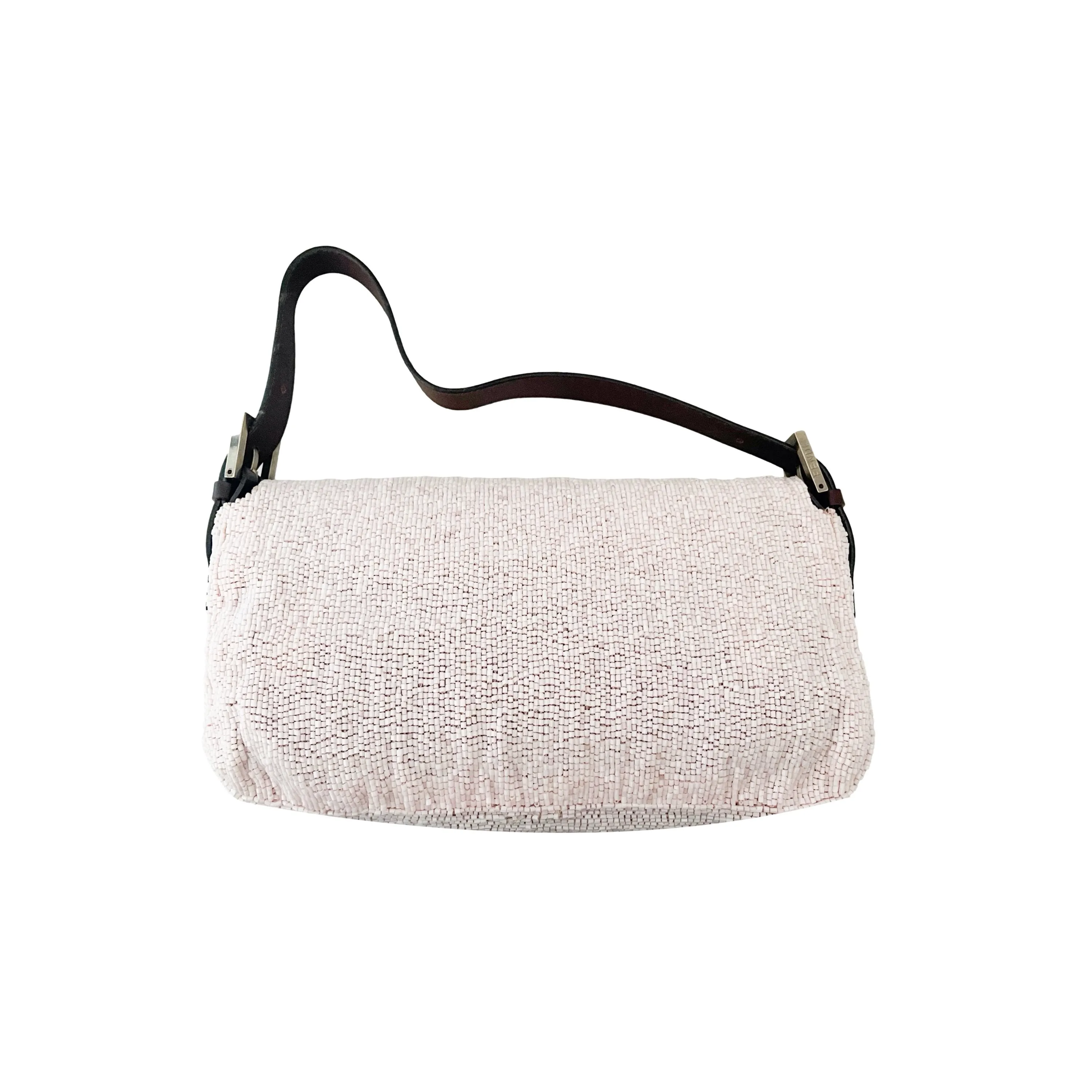 Fendi Baby Pink Beaded Baguette Bag