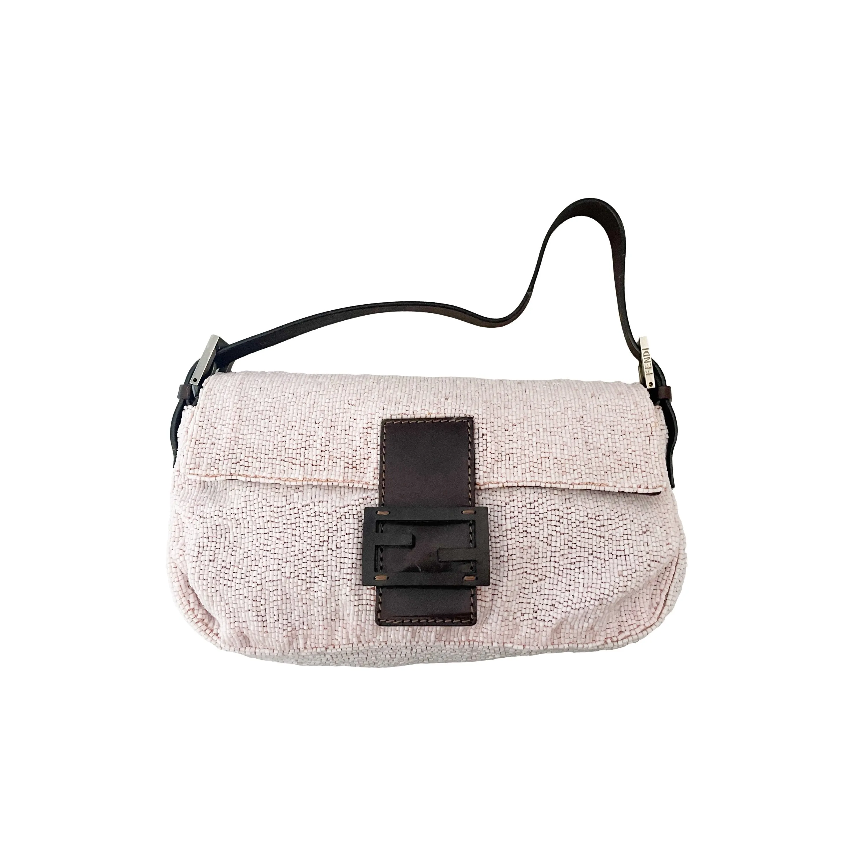 Fendi Baby Pink Beaded Baguette Bag
