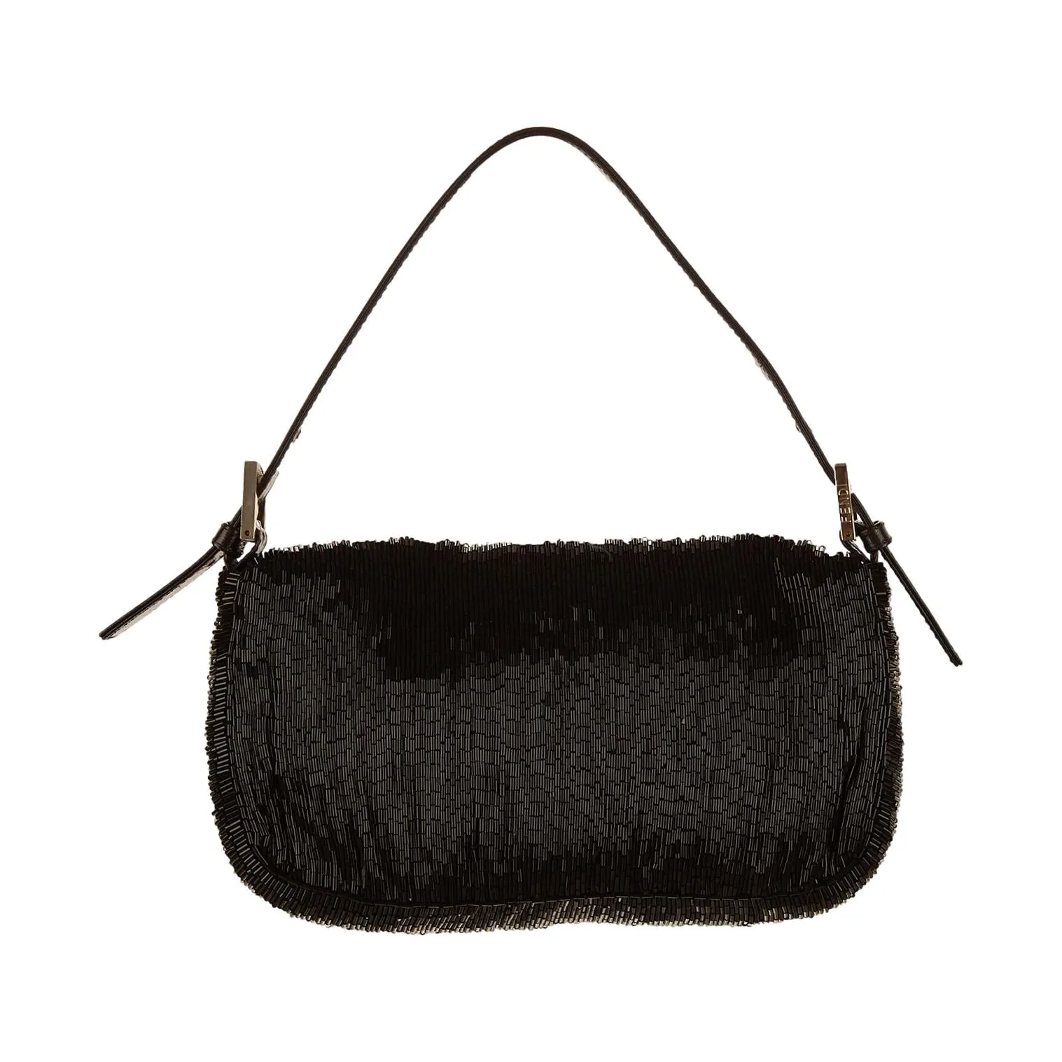 Fendi Black Beaded Baguette