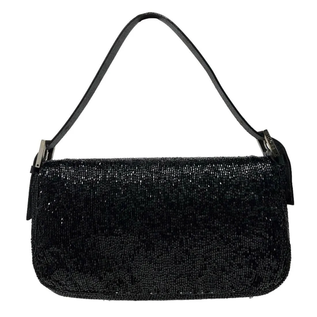 Fendi Black Beaded Baguette