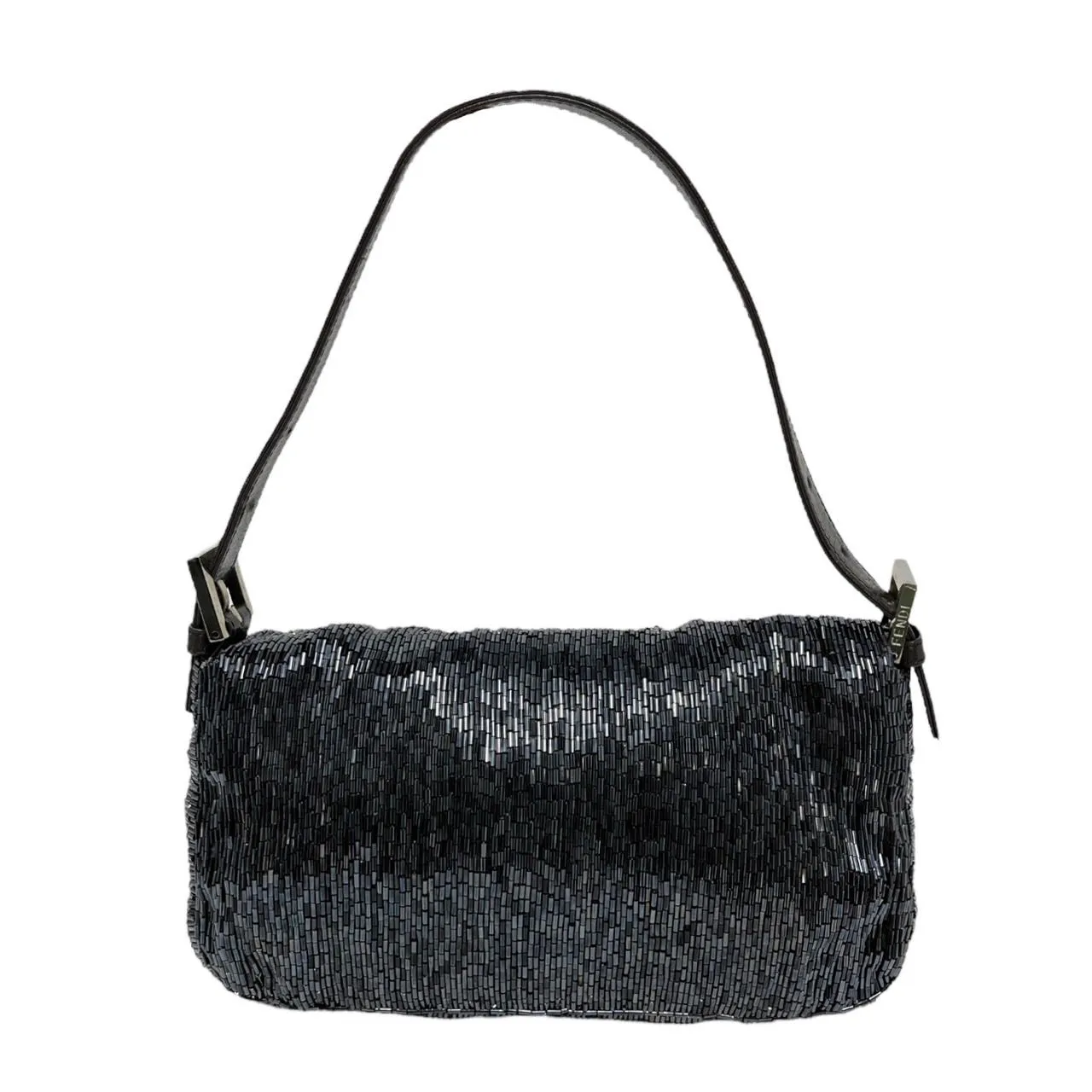 Fendi Black Beaded Baguette
