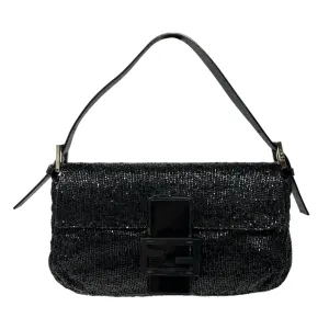 Fendi Black Beaded Baguette