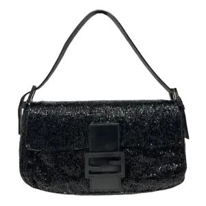 Fendi Black Beaded Baguette