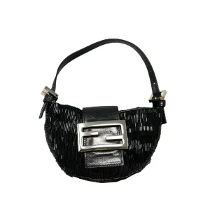 Fendi Black Beaded Croissant Bag