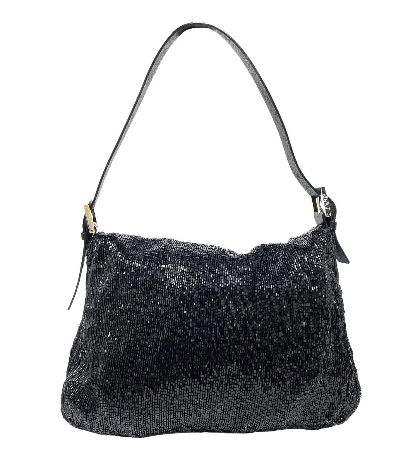 Fendi Black Beaded Mamma Baguette