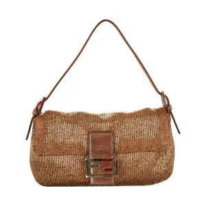 Fendi Bronze Beaded Baguette Bag