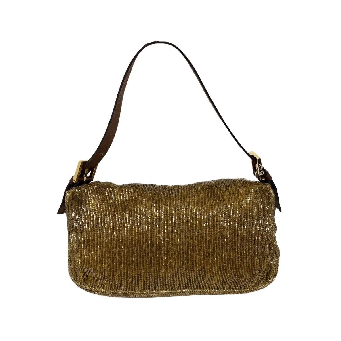 Fendi Bronze Beaded Baguette Bag
