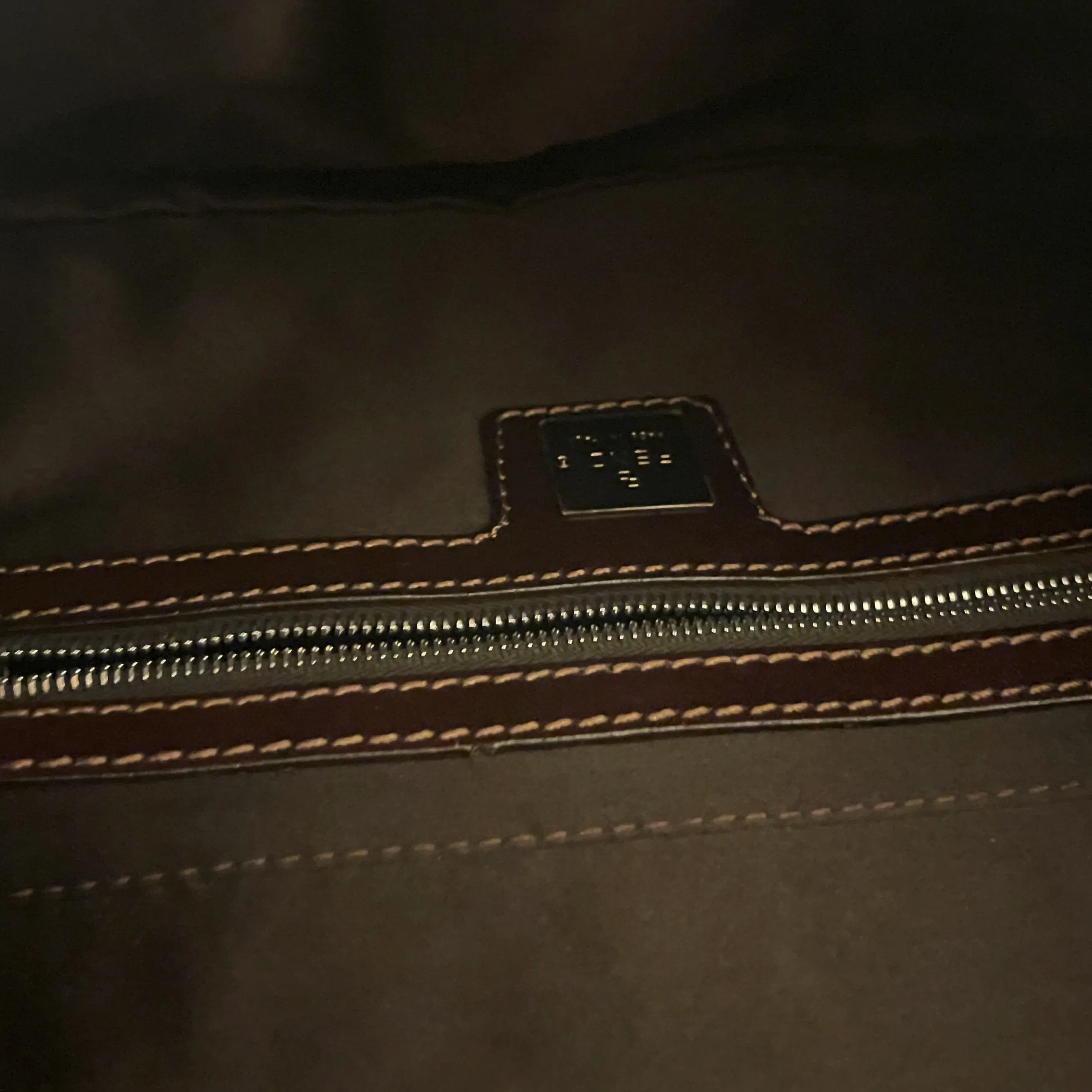 Fendi Brown Beaded Baguette Bag