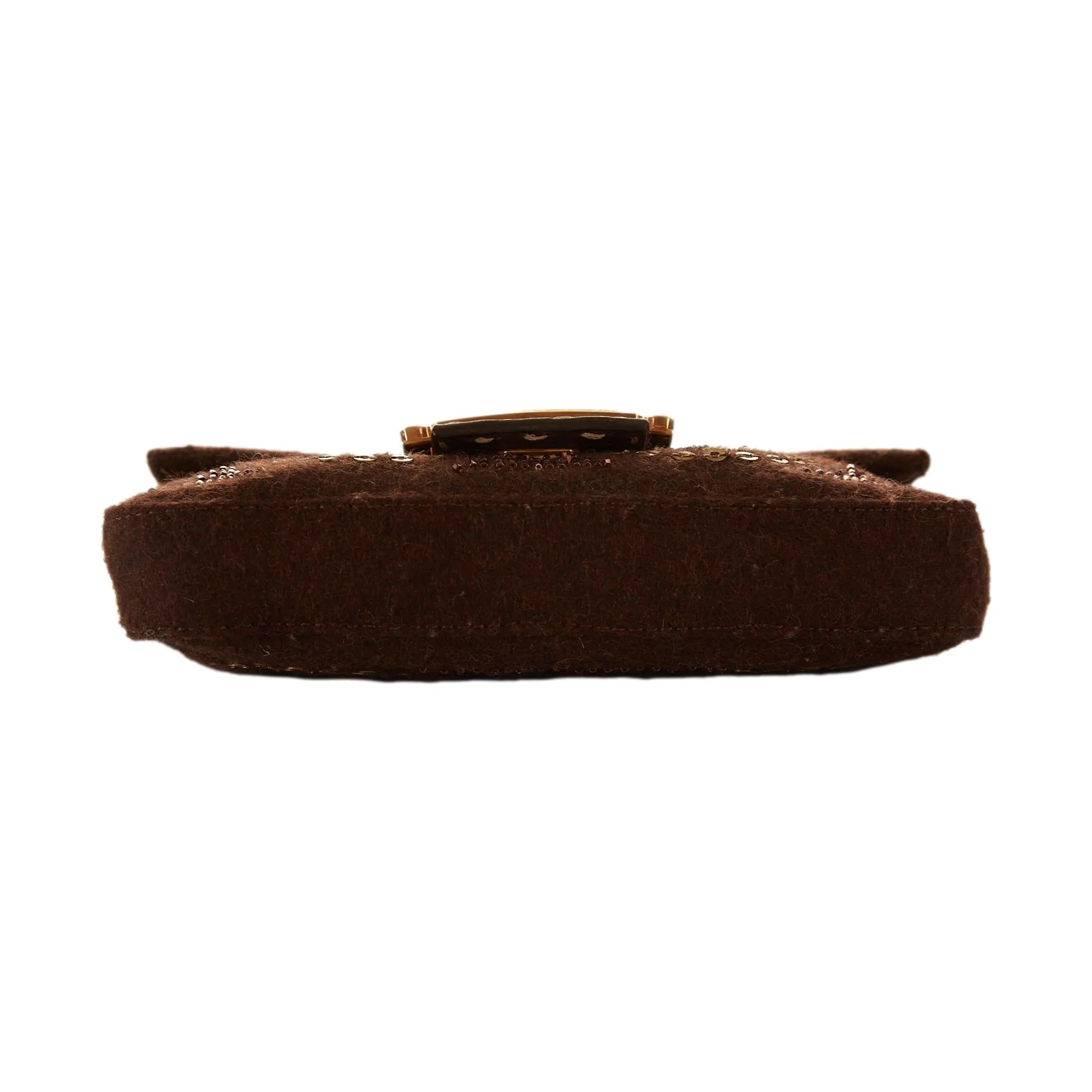 Fendi Brown Sequin Baguette