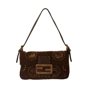 Fendi Brown Sequin Baguette