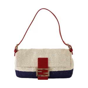 Fendi Color Block Beaded Baguette