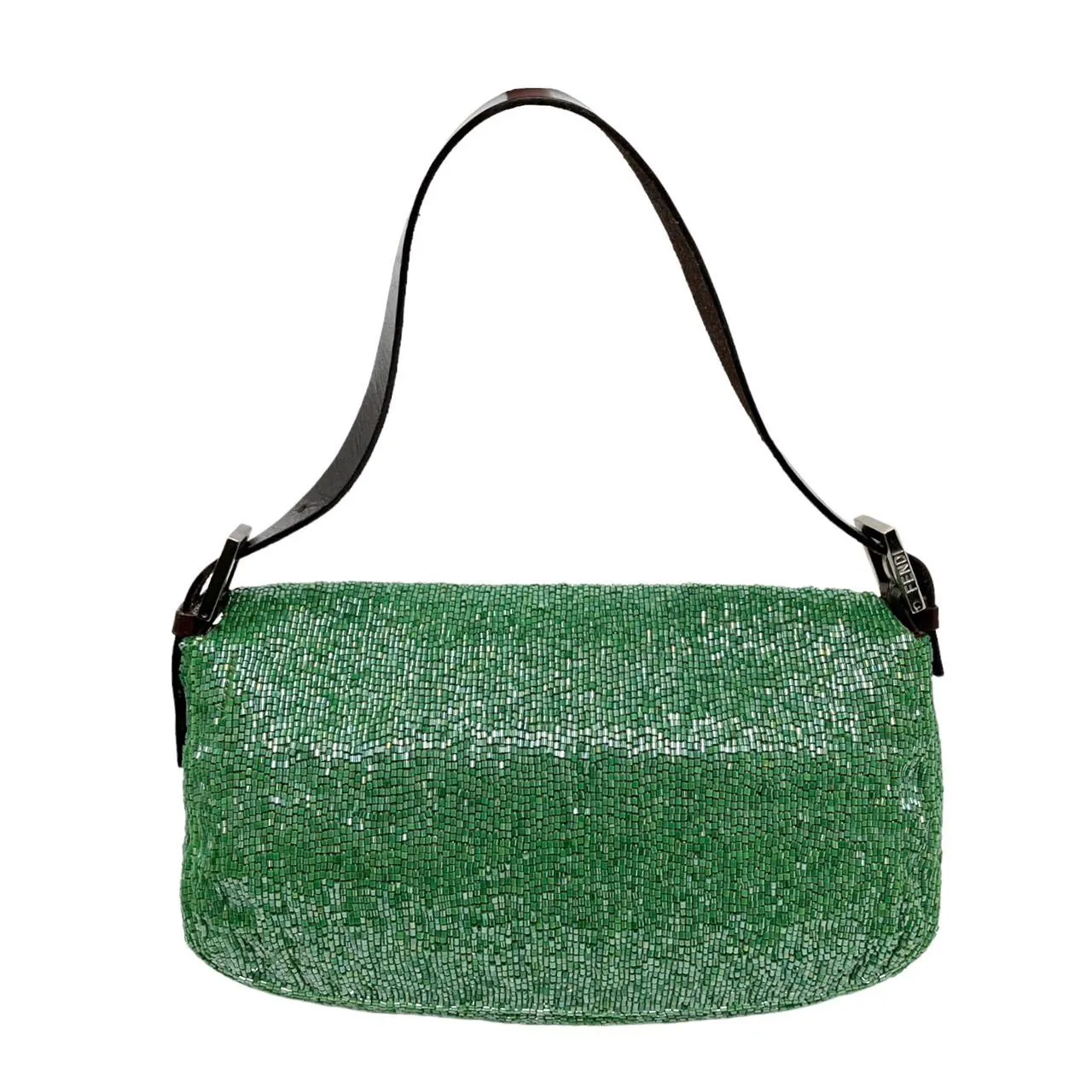 Fendi Green Beaded Baguette Bag