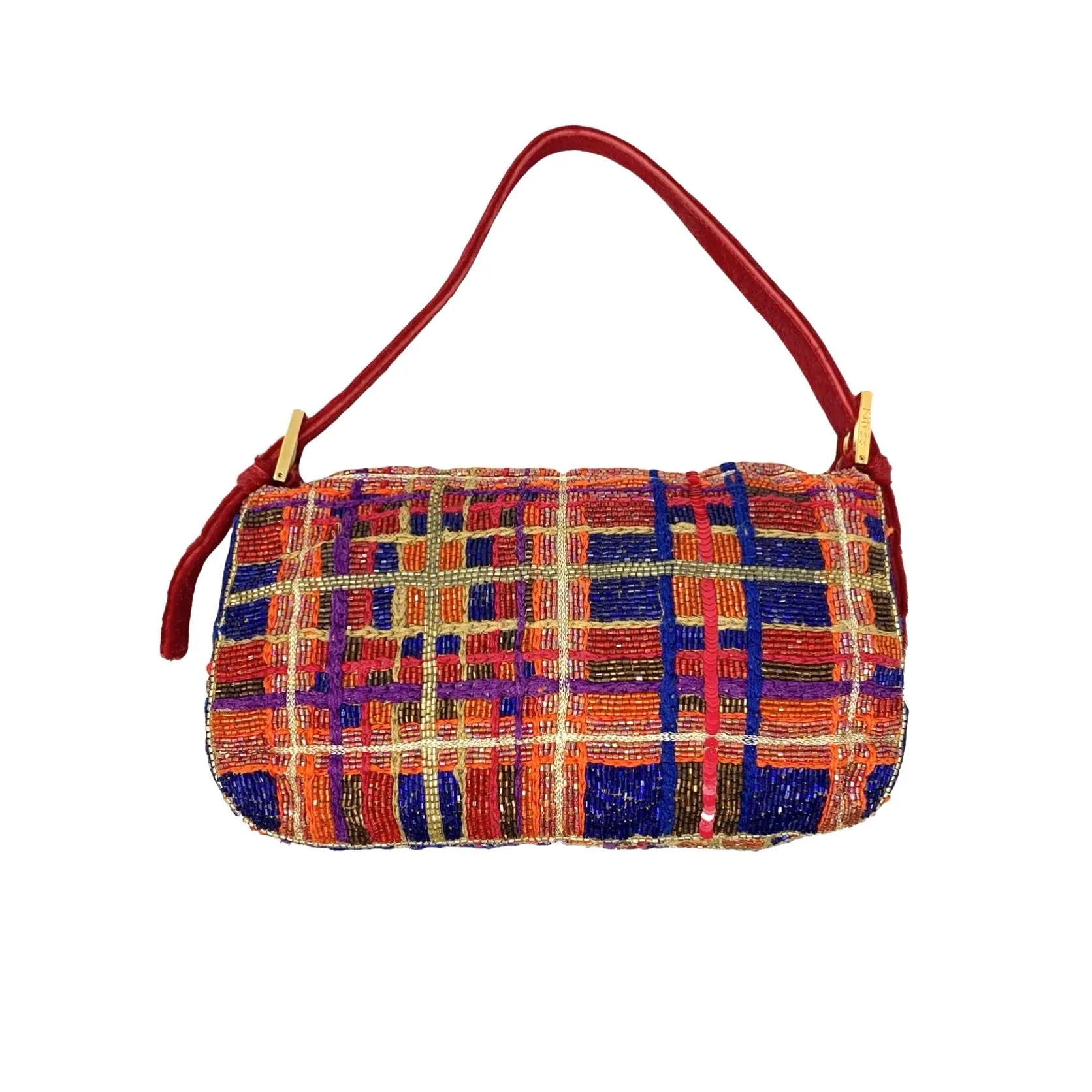 Fendi Multicolor Beaded Baguette Bag