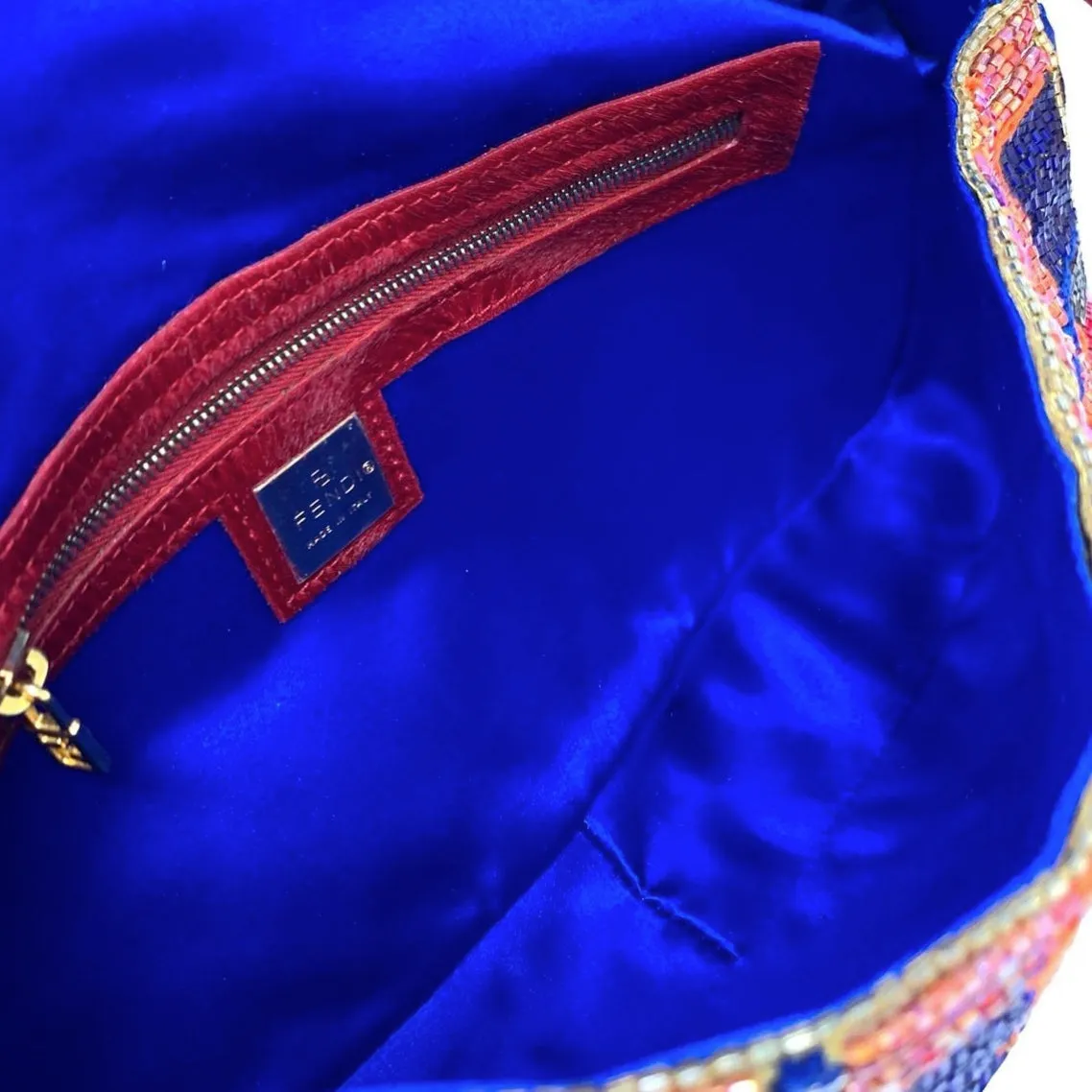Fendi Multicolor Beaded Baguette Bag