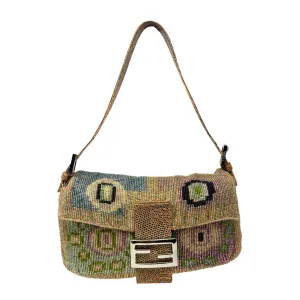 Fendi Multicolor Pattern Beaded Baguette