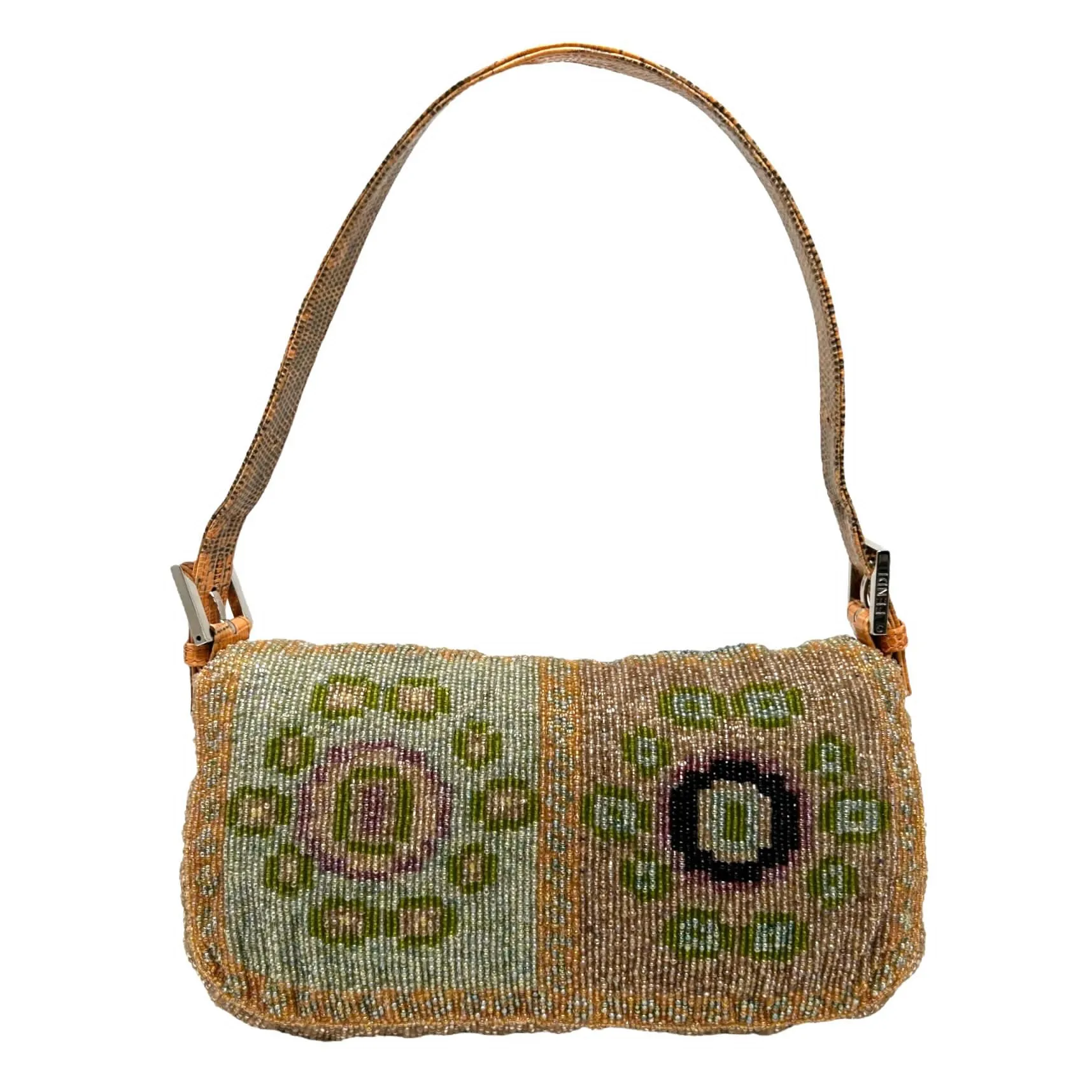 Fendi Orange Beaded Baguette