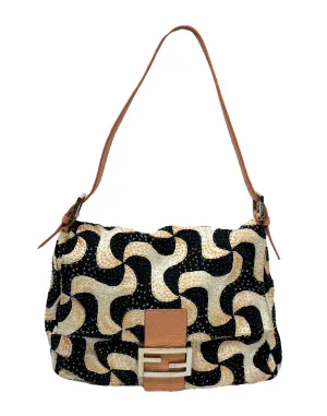 Fendi Orange Beaded Wave Baguette