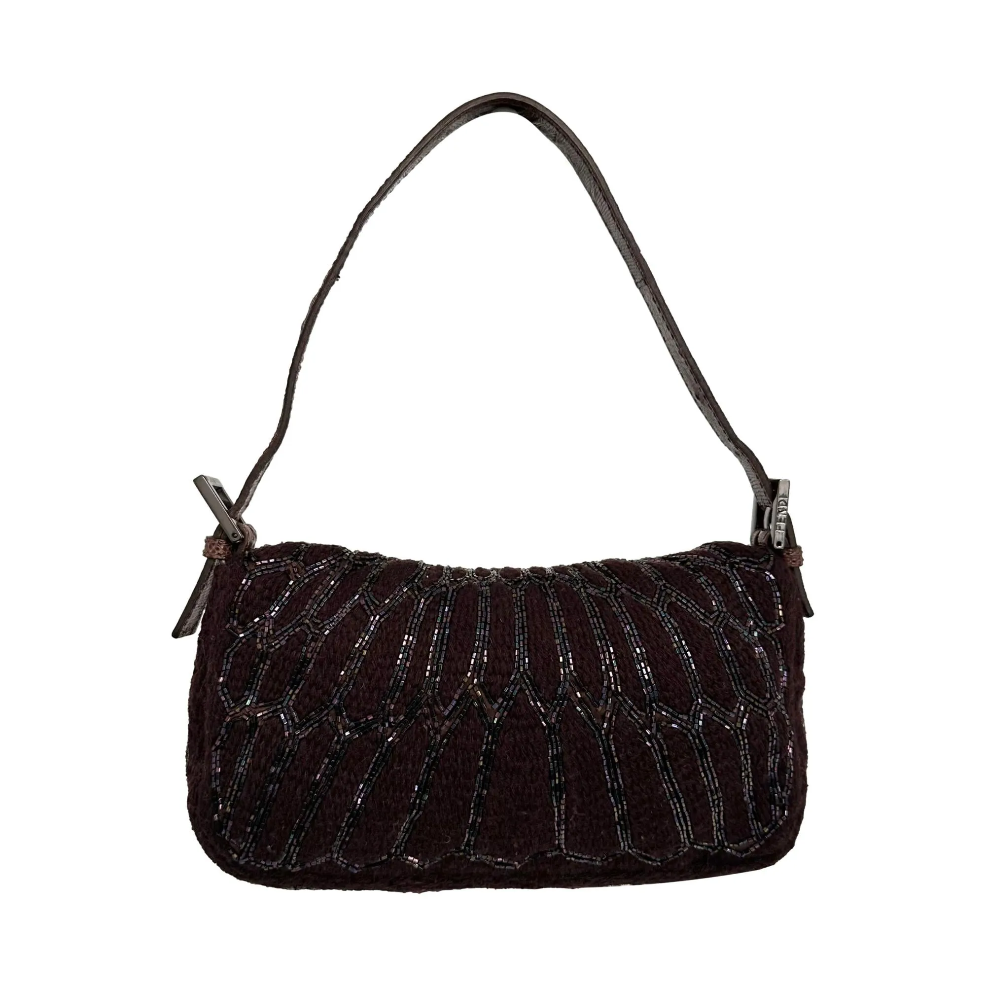 Fendi Purple Beaded Rhinestone Baguette