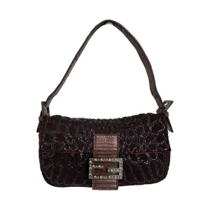 Fendi Purple Beaded Rhinestone Baguette