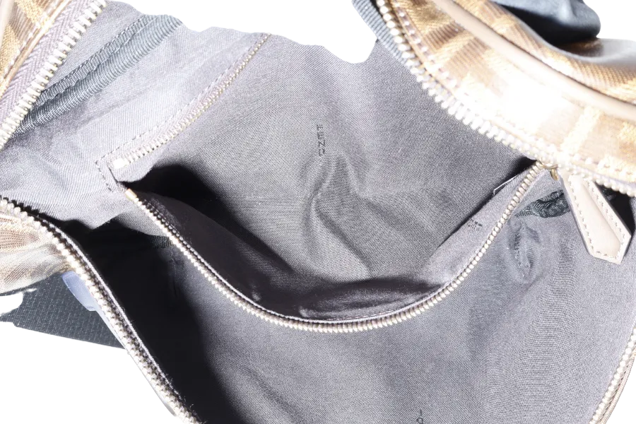 FENDI x FILA MONOGRAM ZUCCA BUMBAG BLUE, RED FONT WITH DUST COVER
