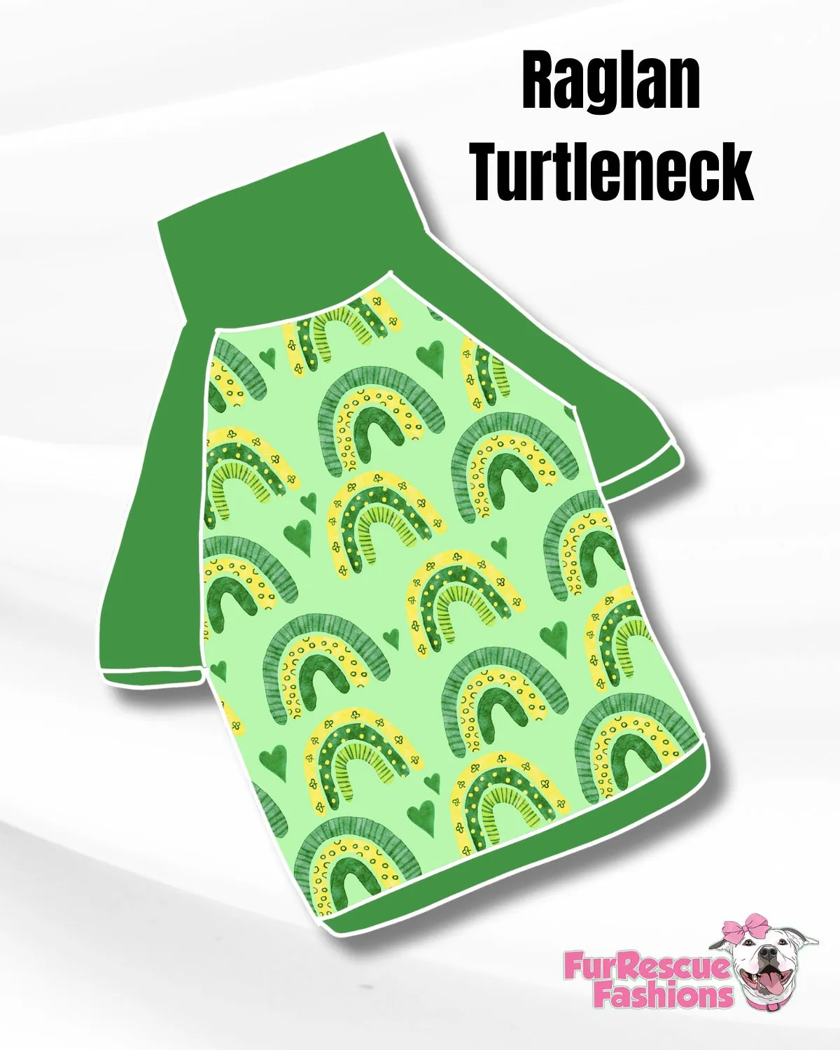 Follow The Rainbow - Dog PAWjama with Green Neck & Trim/Sleeves