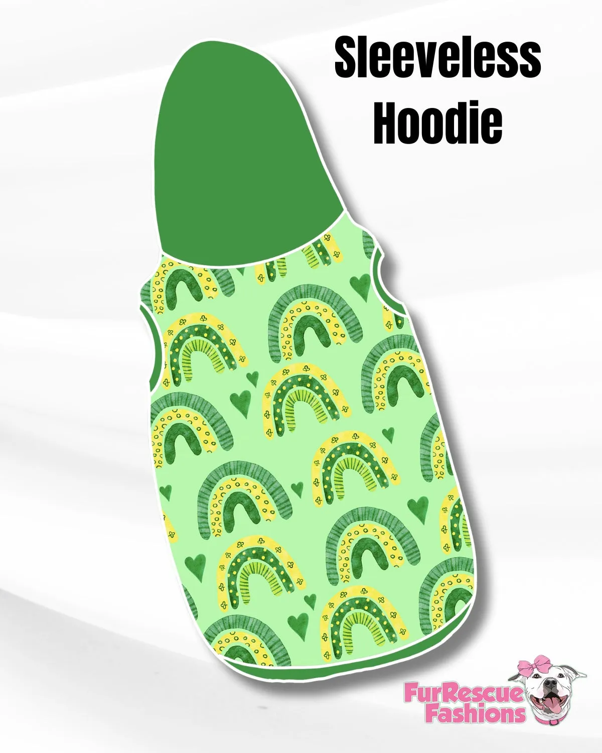 Follow The Rainbow - Dog PAWjama with Green Neck & Trim/Sleeves