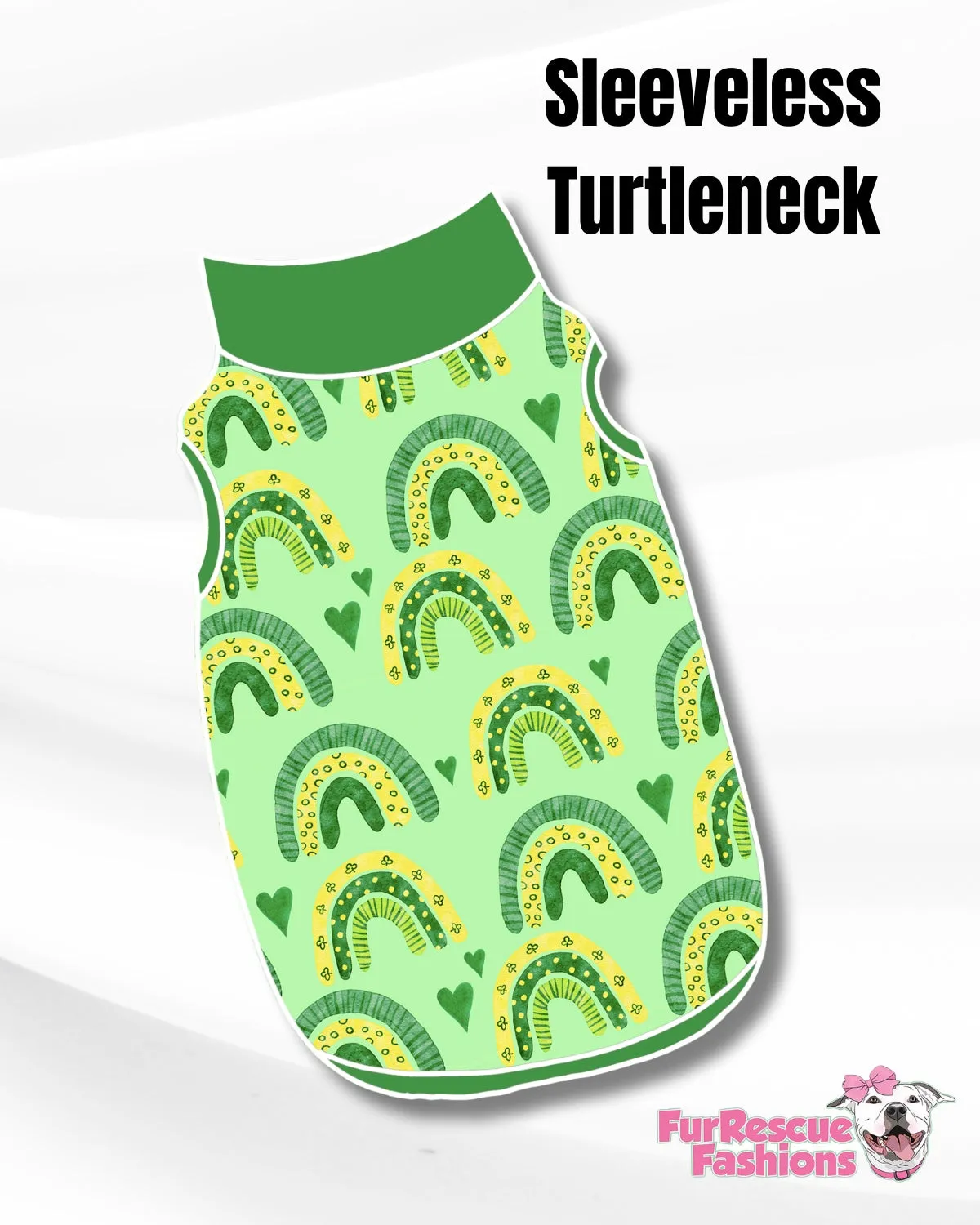Follow The Rainbow - Dog PAWjama with Green Neck & Trim/Sleeves