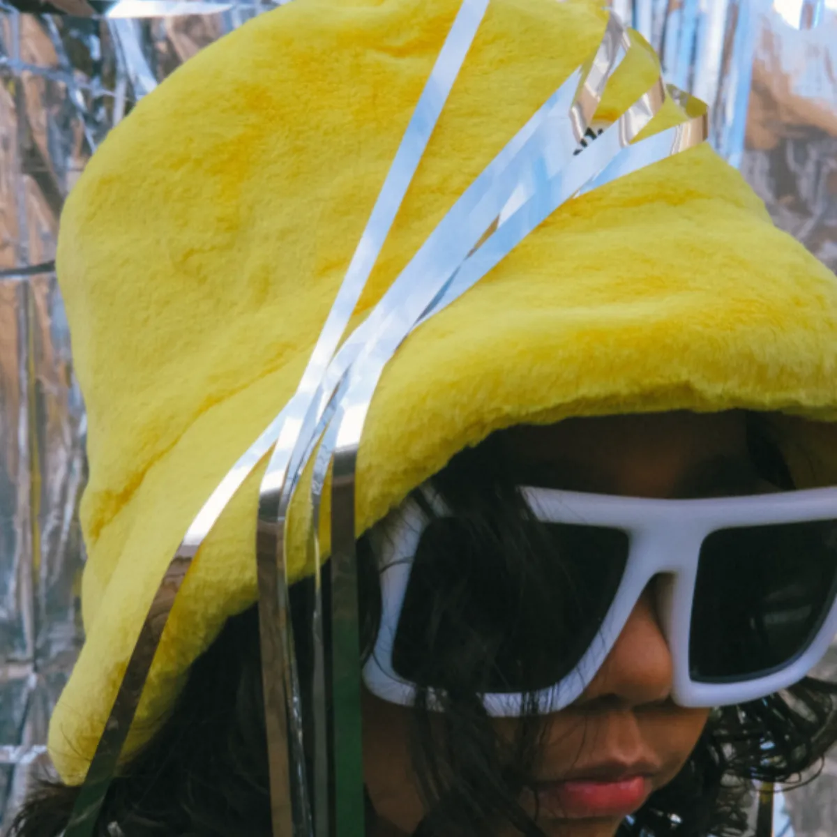 Fur Bucket Hat: Yellow