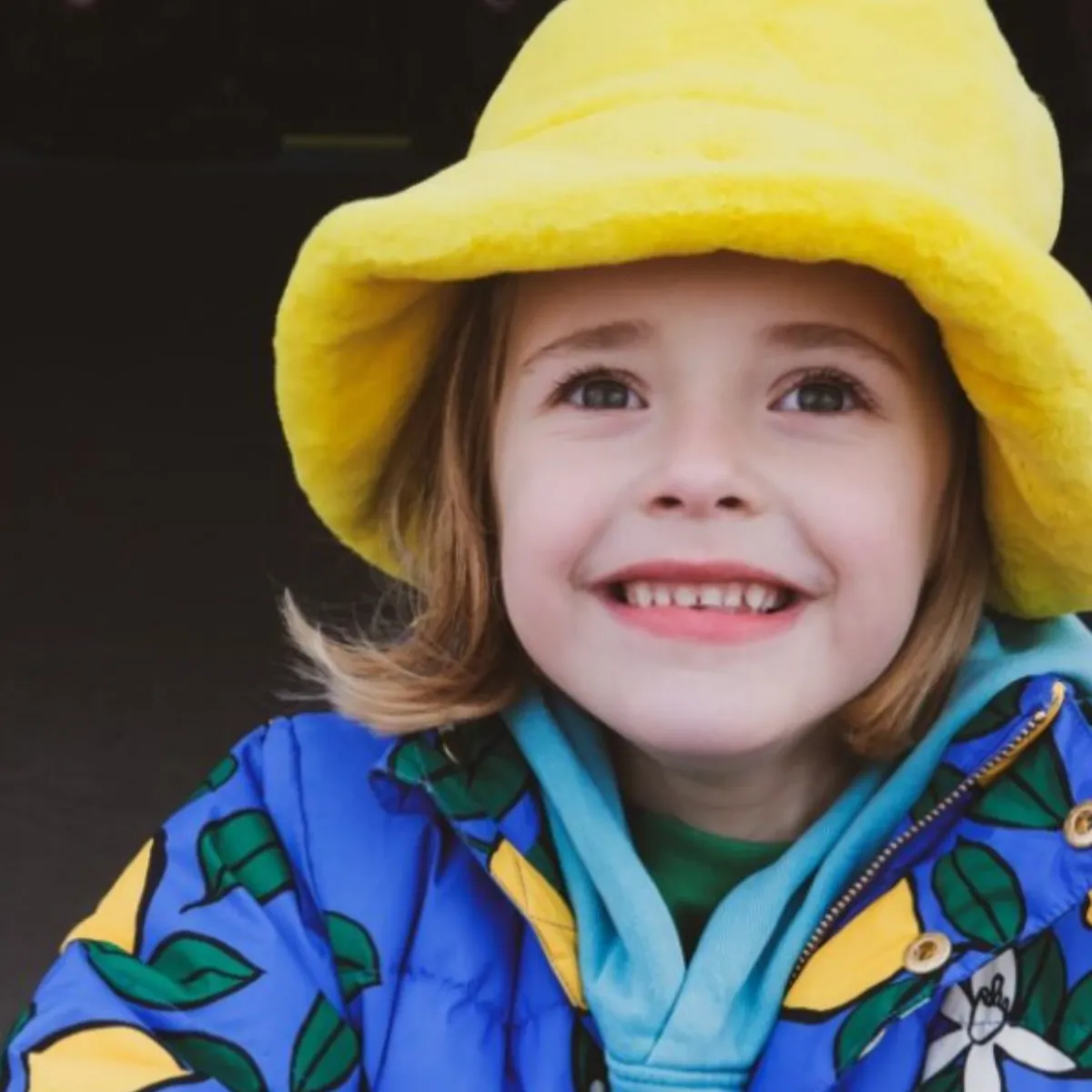 Fur Bucket Hat: Yellow