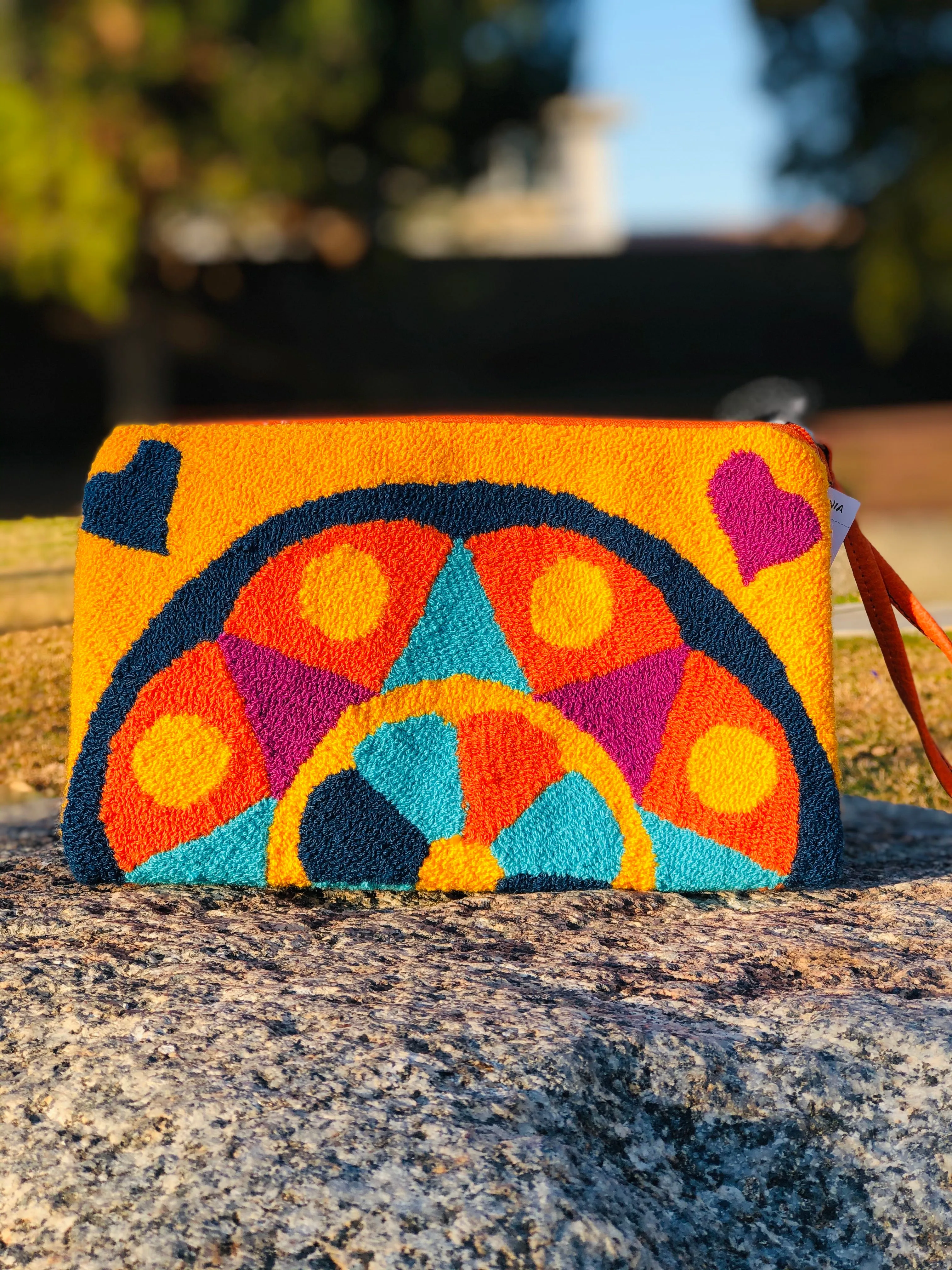 Fuzzy Wayúu Floral Clutch